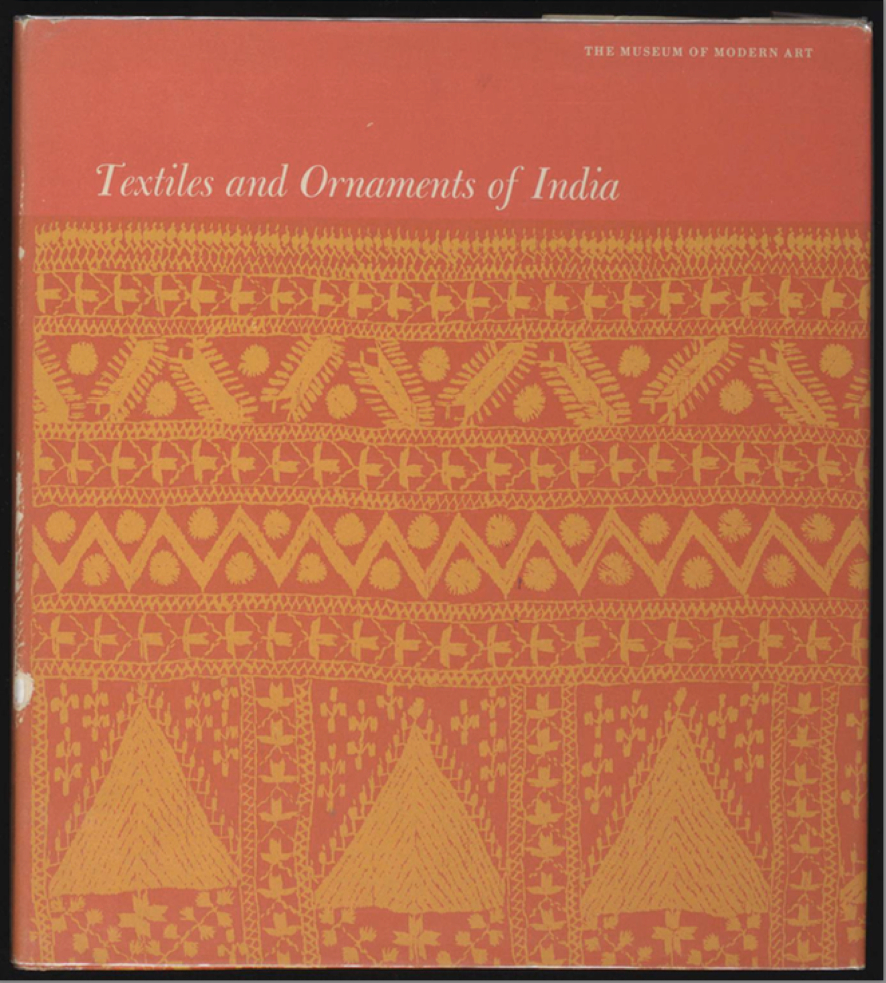Catalogue cover of the 1955 MoMA exhibition Textiles and Ornamental Arts of India.